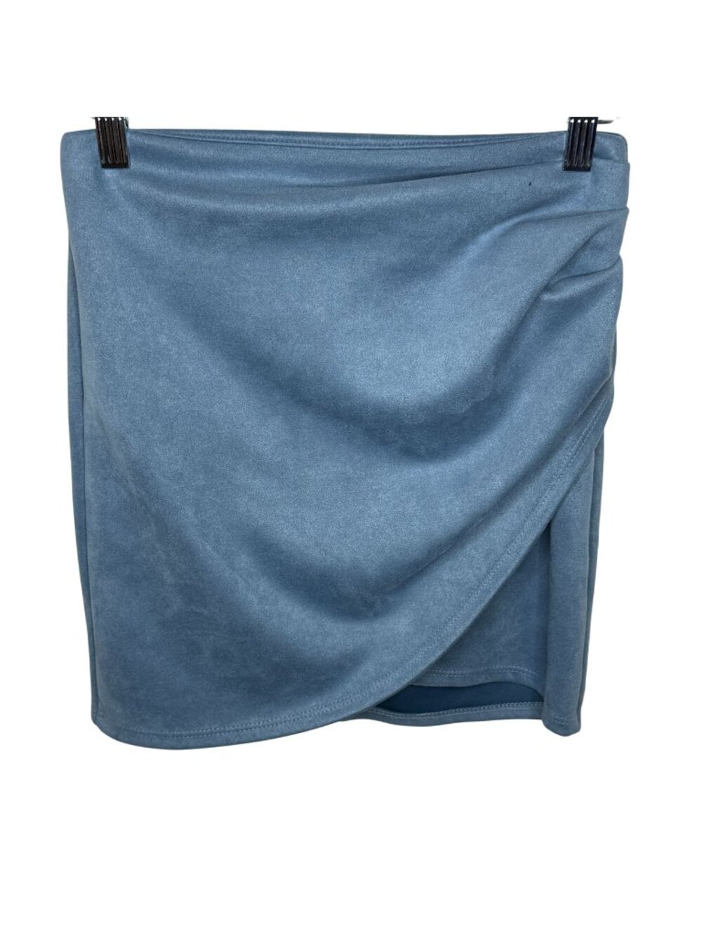 Windsor Faux Suede Wrap Mini Skirt Women S Blue Draped Soft